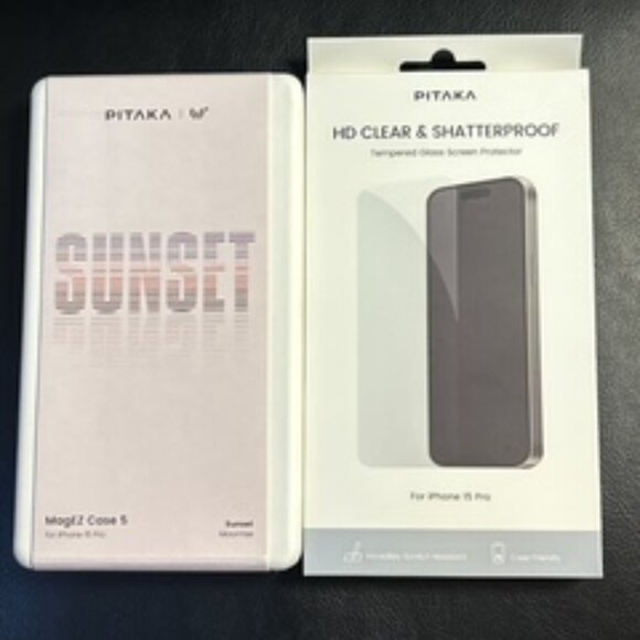 2 PIECE PITAKA IPHONE 15 PRO, CASE AND SCREEN PROTECTOR - Picture 1 of 2
